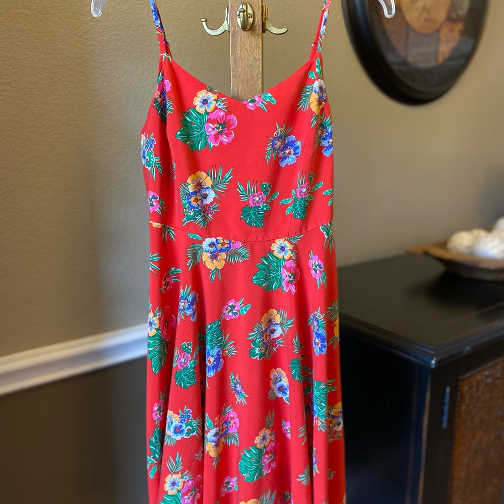 Old Navy Red Floral Sundress Size Medium